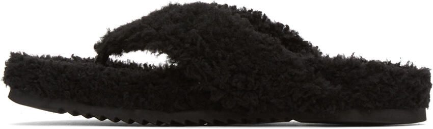 Burberry Black Shearling Furnival Sandals - Picture 3