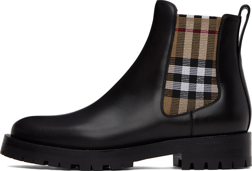 Burberry Black Vintage Check Chelsea Boots - Picture 3