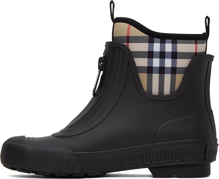 Burberry Black Vintage Check Rain Boots - Picture 3