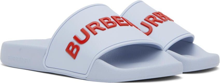 Burberry Blue Furley Slides - Picture 2