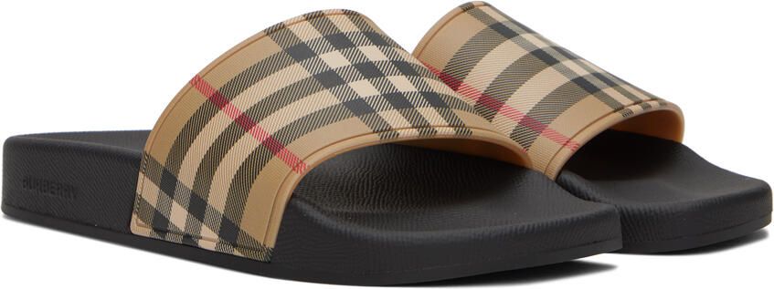 Burberry Brown & Beige Check Sandals - Picture 2