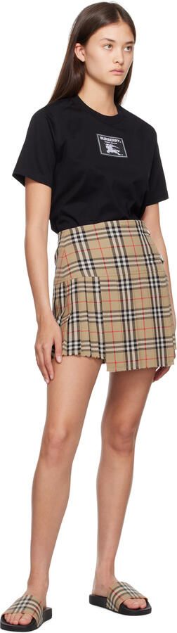 Burberry Brown & Beige Check Sandals - Picture 4