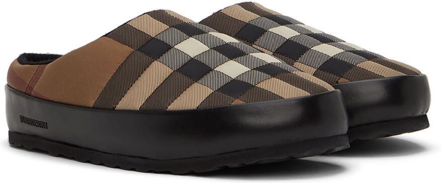 Burberry Brown & Beige Northaven Check Slippers - Picture 2
