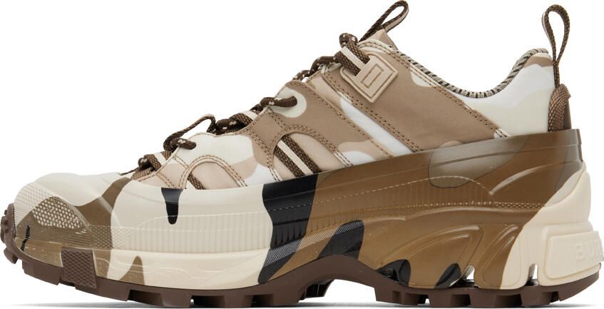 Burberry Brown Camouflage Arthur Sneakers - Picture 3