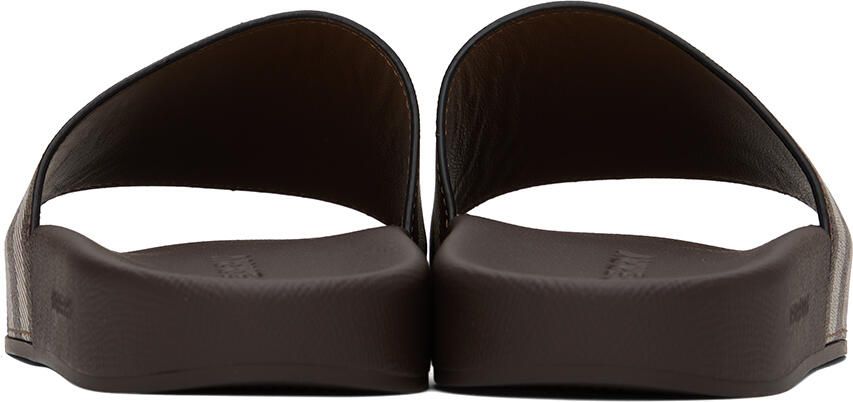 Burberry Brown Check Slides