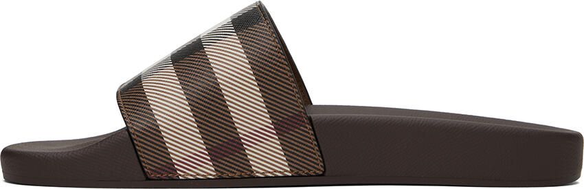 Burberry Brown Check Slides - Picture 4