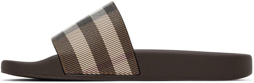 Burberry Brown Check Slides - Picture 3