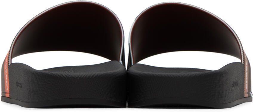 Burberry Brown Colorblock Check Slides