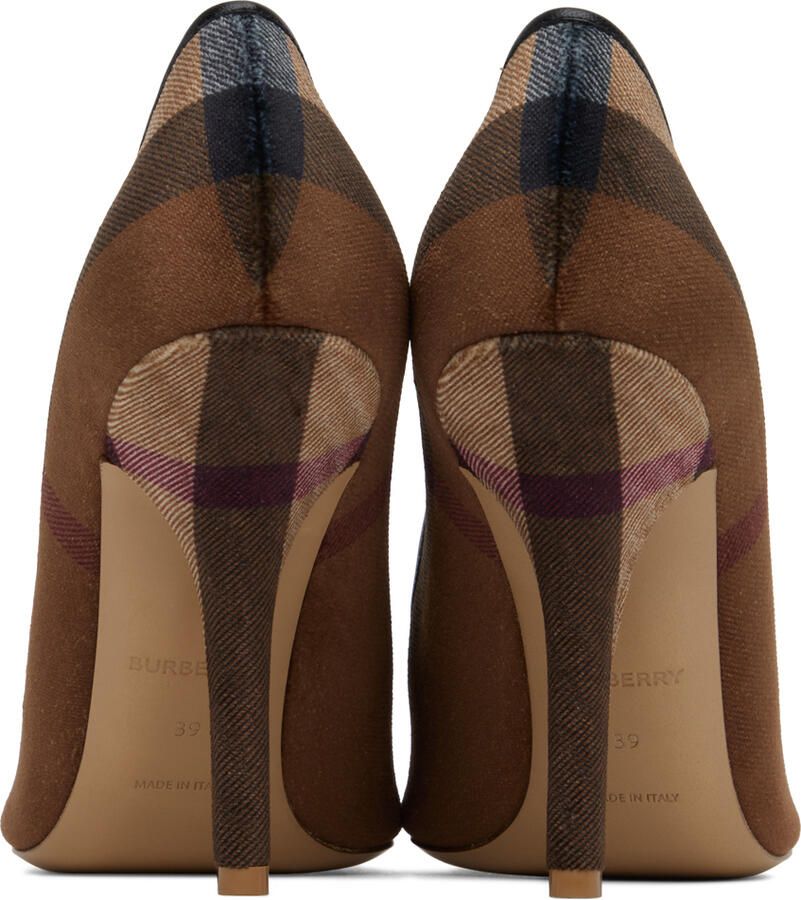 Burberry Brown Exaggerated Check Heels