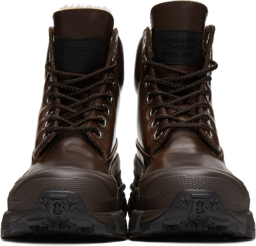 Burberry Brown Shearling Arthur Boots - Picture 2