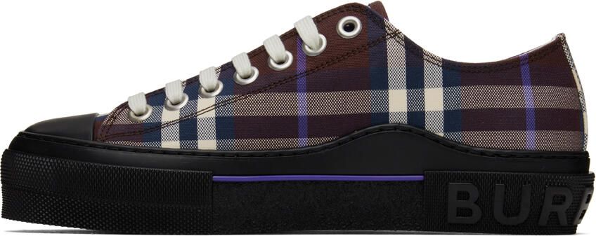 Burberry Burgundy Check Sneakers - Picture 3