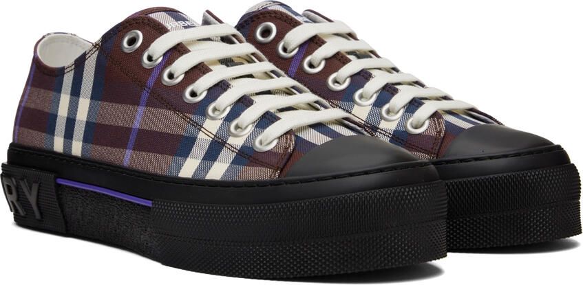 Burberry Burgundy Check Sneakers - Picture 2