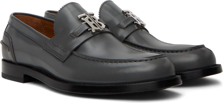 Burberry Gray Monogram Motif Loafers - Picture 2
