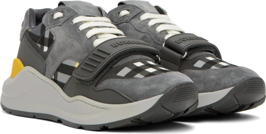 Burberry Gray Vintage Check Sneakers - Picture 2