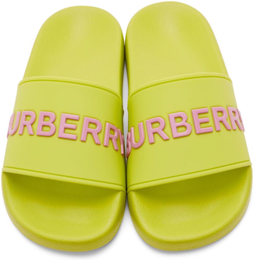 Burberry Green Furley Slides