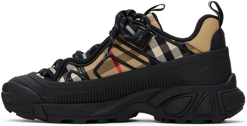 Burberry Kids Beige & Black Vintage Check Sneakers - Picture 3