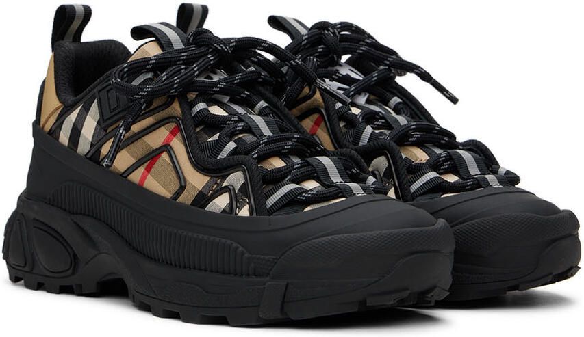 Burberry Kids Beige & Black Vintage Check Sneakers - Picture 2