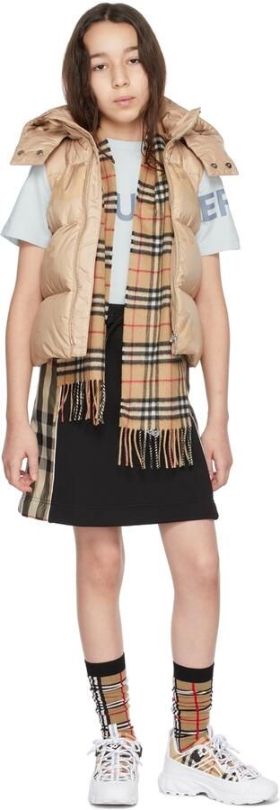 Burberry Kids Beige & White Vintage Check Sneakers - Picture 4