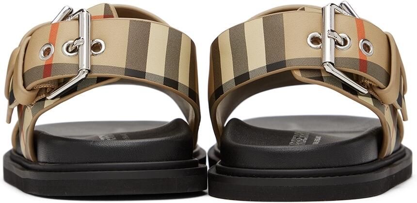 Burberry Kids Beige Check Sandals - Picture 5