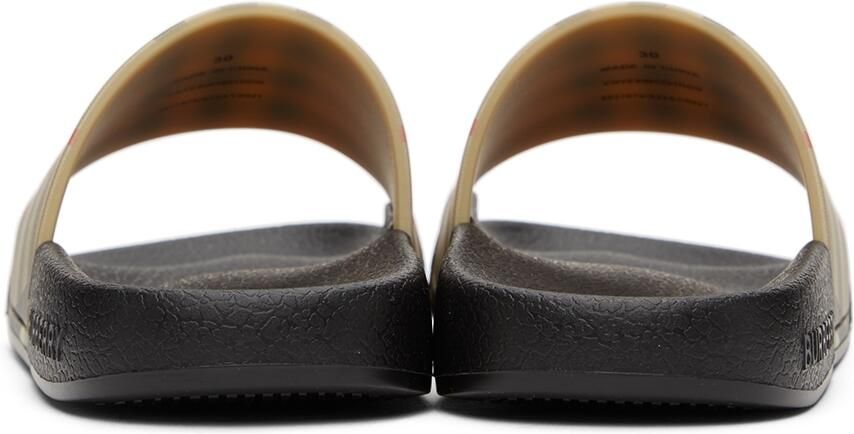 Burberry Kids Beige Check Slides