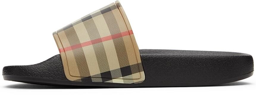 Burberry Kids Beige Check Slides - Picture 3