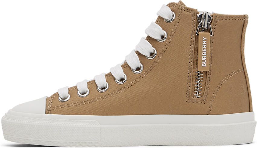 Burberry Kids Beige Logo Script Sneakers - Picture 2