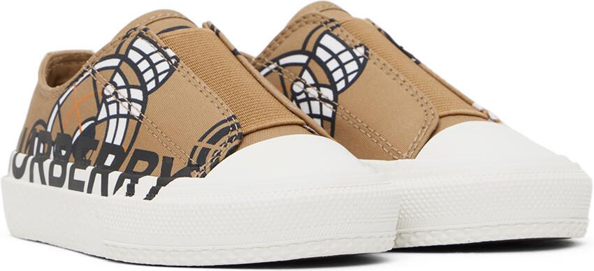 Burberry Kids Beige Montage Print Sneakers - Picture 2