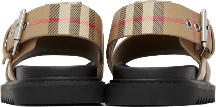 Burberry Kids Beige Vintage Check Sandals