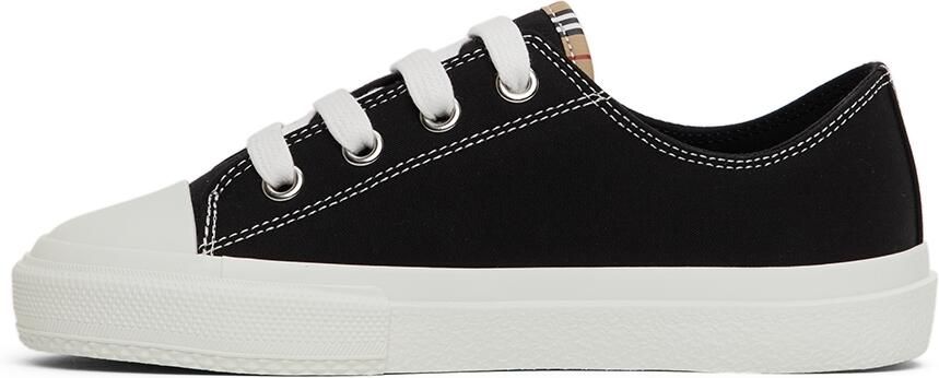 Burberry Kids Black Icon Stripe Logo Sneakers - Picture 4