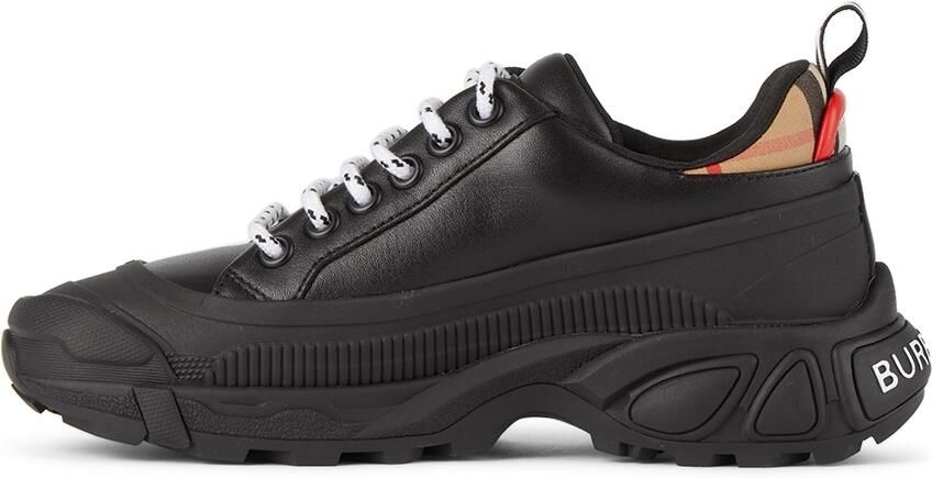 Burberry Kids Black Leather Vintage Check Sneakers - Picture 3