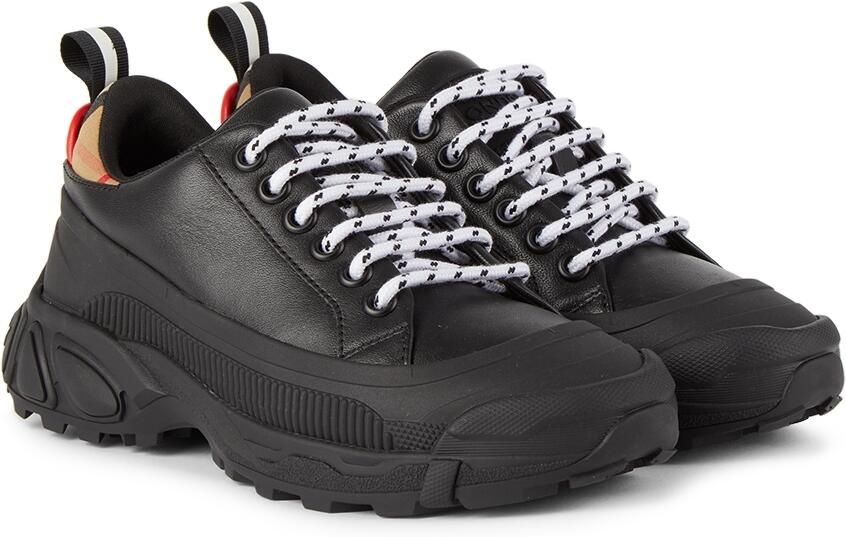 Burberry Kids Black Leather Vintage Check Sneakers - Picture 2