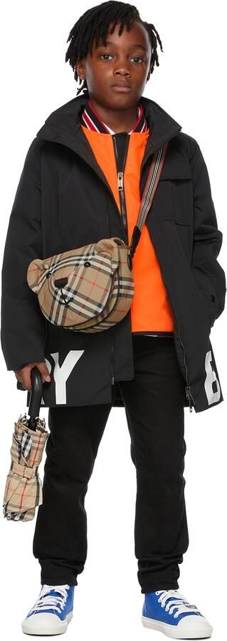 Burberry Kids Black Leather Vintage Check Sneakers - Picture 4