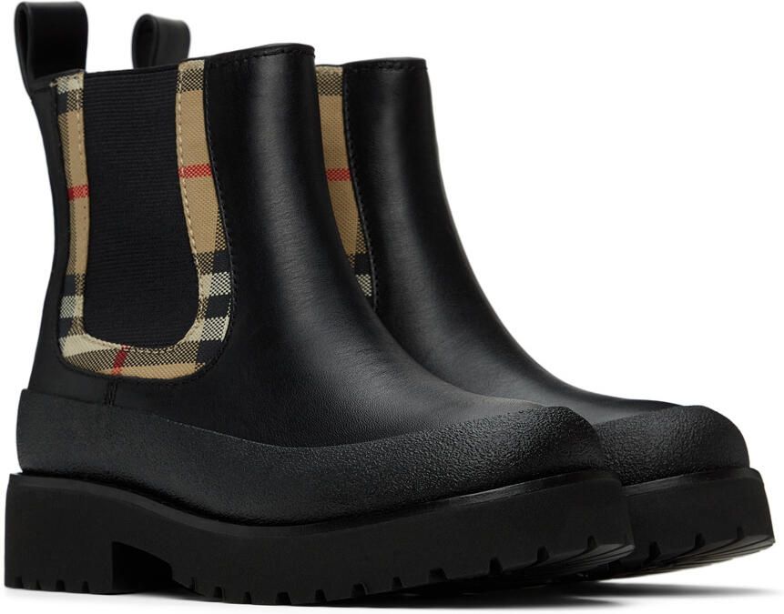 Burberry Kids Black Rosie Chelsea Boots - Picture 3