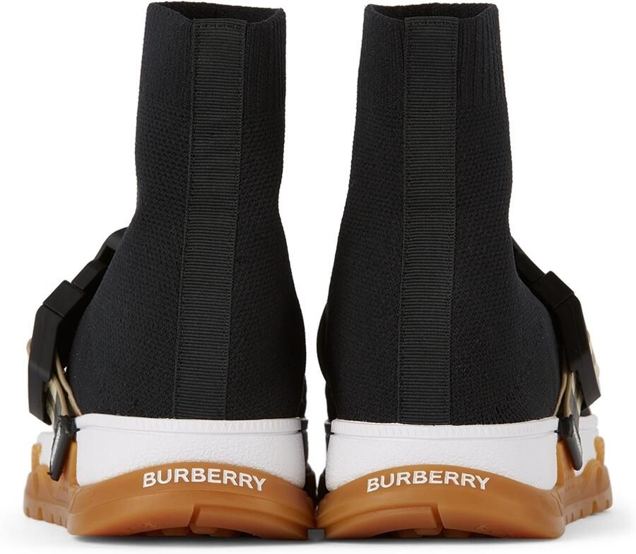 Burberry Kids Buckled Strap Union Sock Sneakers