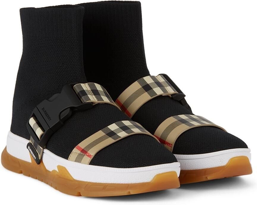 Burberry Kids Buckled Strap Union Sock Sneakers - Picture 2