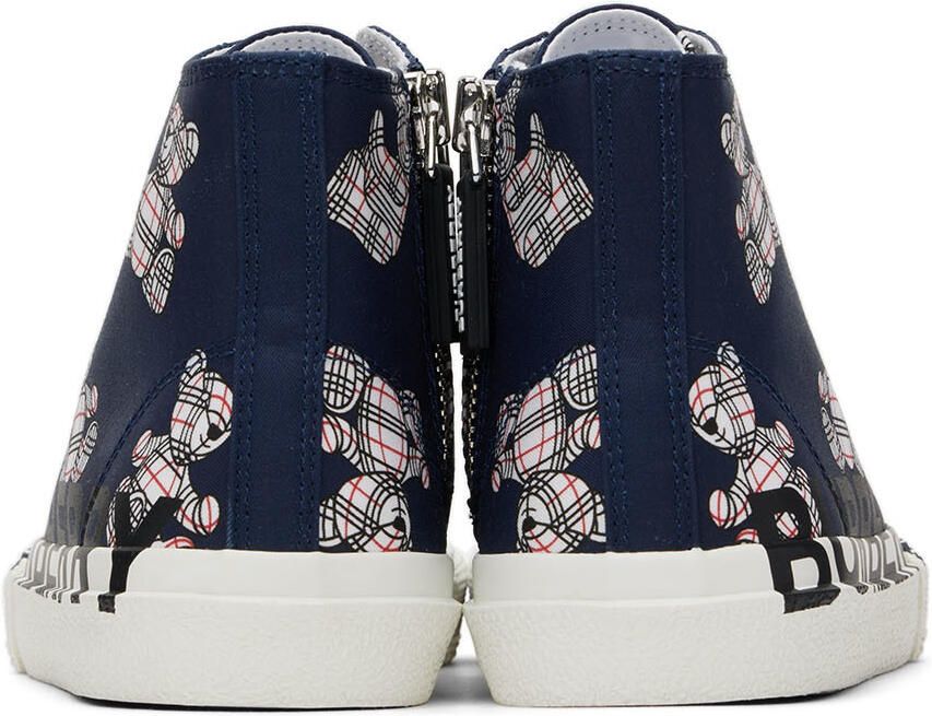 Burberry Kids Navy Thomas Bear High Sneakers
