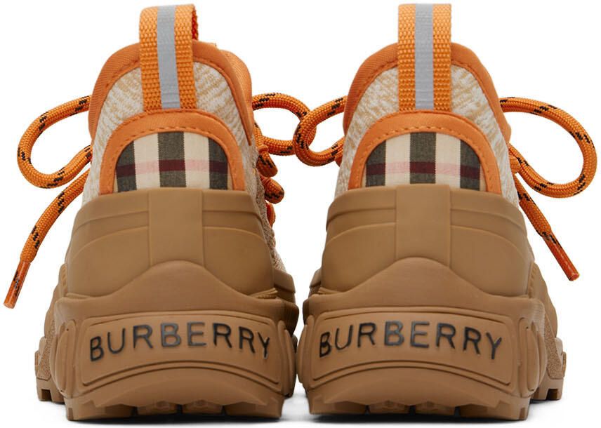 Burberry Kids Orange & Brown Arthur Sneakers