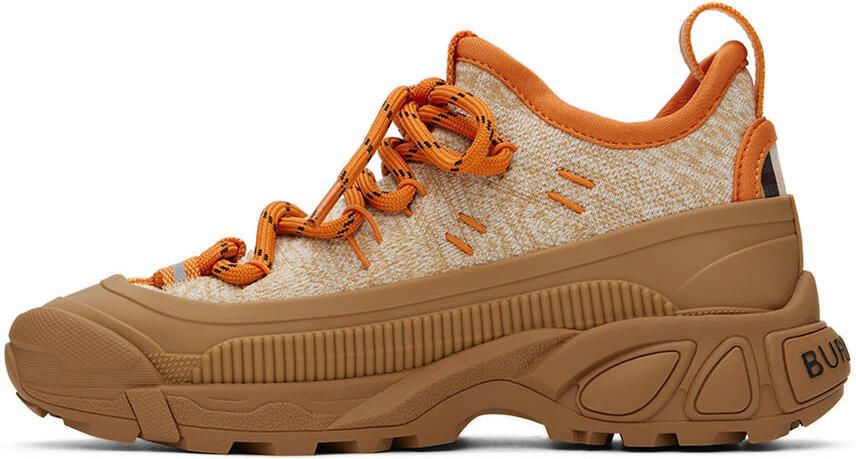 Burberry Kids Orange & Brown Arthur Sneakers - Picture 3