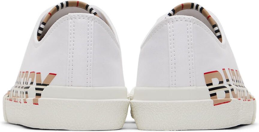 Burberry Kids White Icon Stripe Logo Sneakers