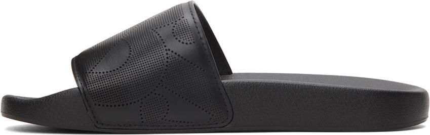 Burberry Leather Perforated Monogram Slides - Picture 4