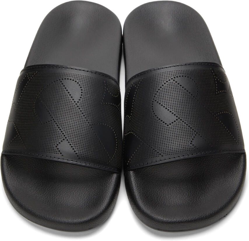 Burberry Leather Perforated Monogram Slides