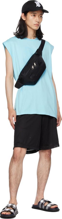 Burberry Navy & White Check Slides - Picture 4