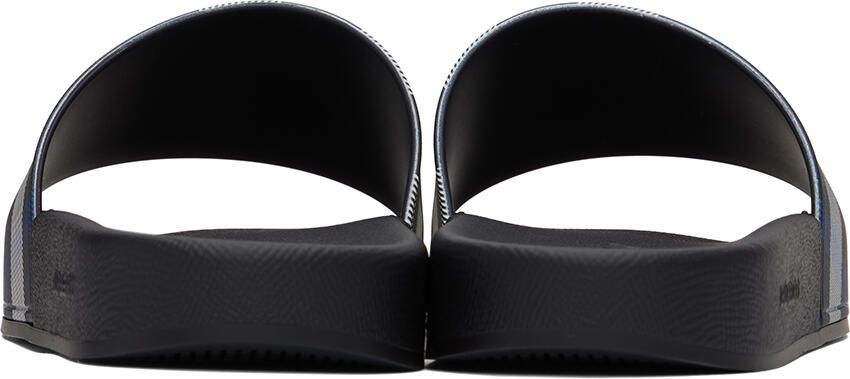 Burberry Navy Check Slides