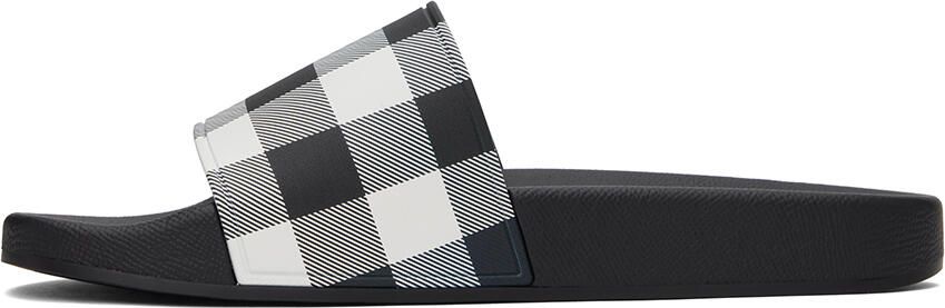 Burberry Navy Check Slides - Picture 4