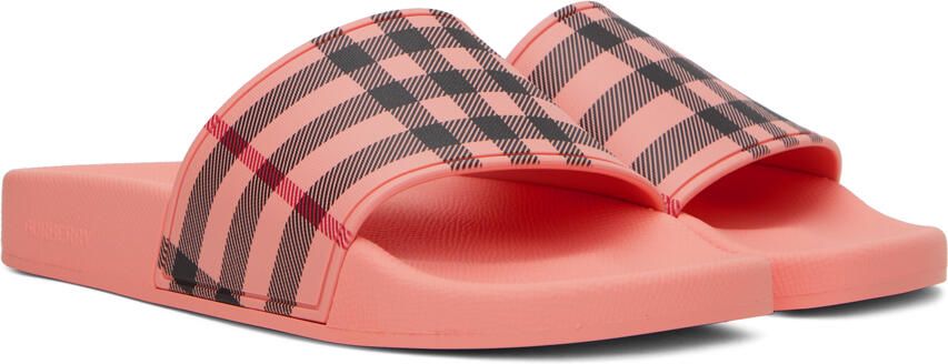 Burberry Pink Check Slides - Picture 2