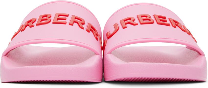 Burberry Pink Furley Slides - Picture 3