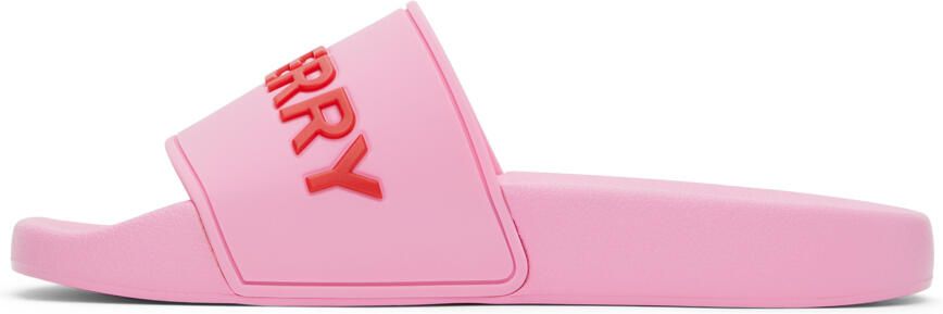 Burberry Pink Furley Slides - Picture 4