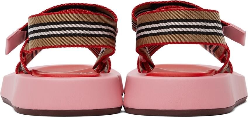 Burberry Pink Icon Stripe Sandals - Picture 2