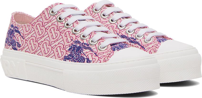 Burberry Pink Lace-Up Sneakers - Picture 2