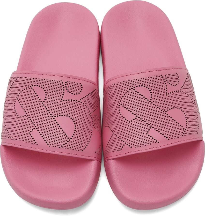 Burberry Pink Monogram Furley Slides